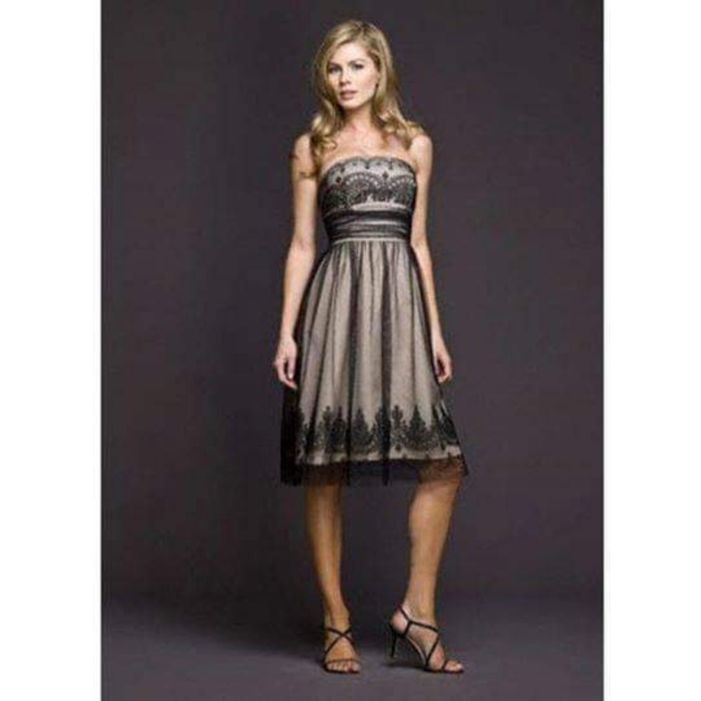 David's Bridal Strapless Tulle dress with Caviar beading size 4 NEW